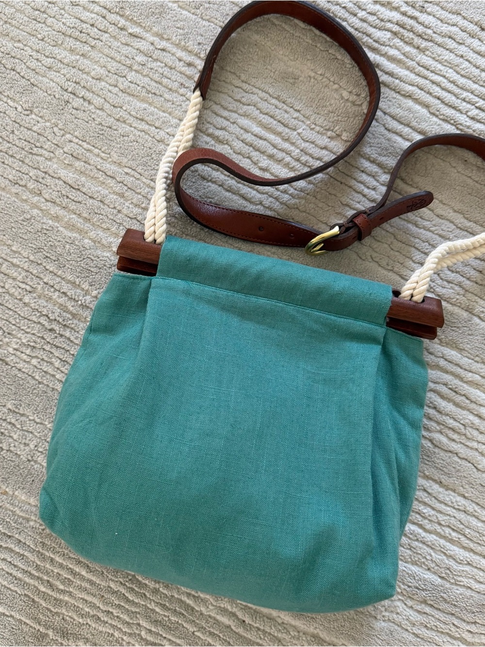 NEW KIEL JAMES PATRICK TURQUOISE ANCHOR ROPE NAUTICAL CROSSBODY - Picture 13 of 14